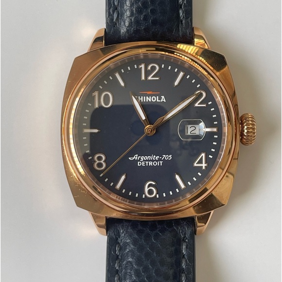 Shinola Accessories Shinola Brakeman Rose Gold And Dark Blue Watch